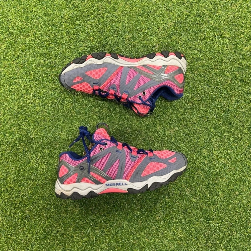 Merrell Womens Pink Grey Mesh Trail‎ Running Shoes Sneakers J24374 Size 6.5
